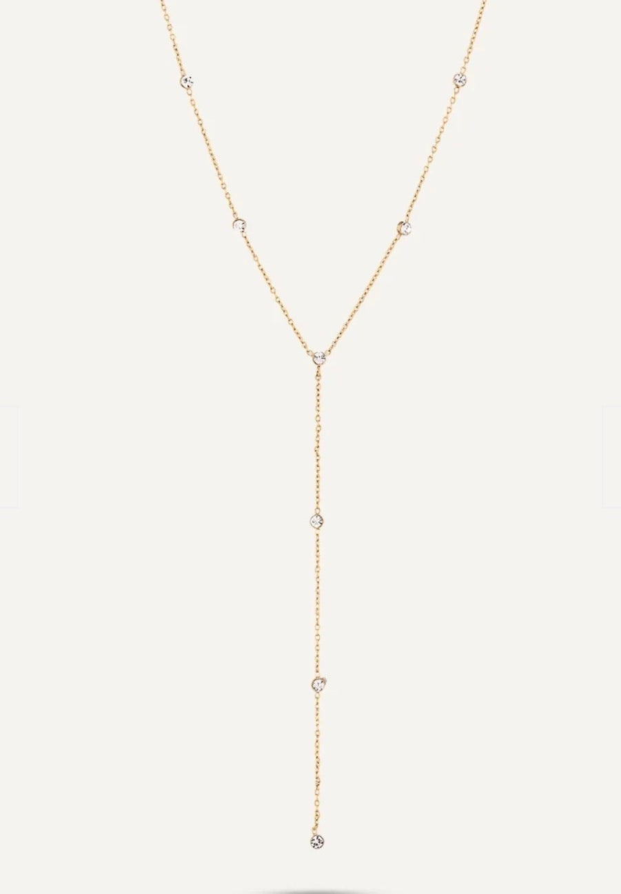 Drop necklace with delicate crystal