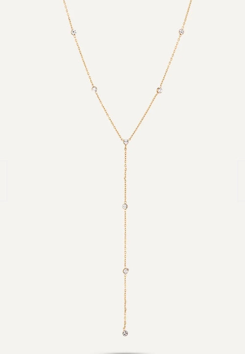 Drop necklace with delicate crystal