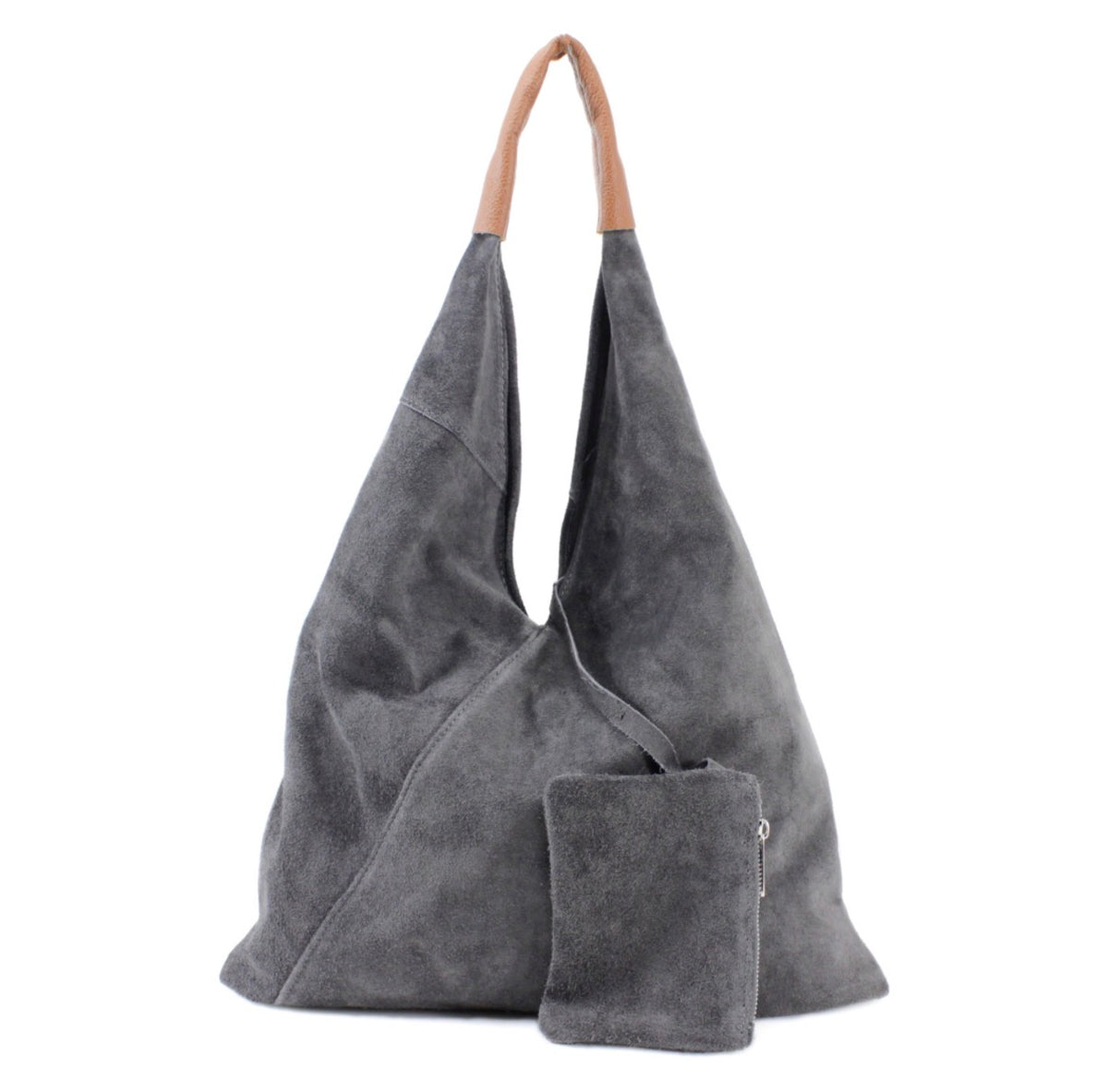 Italian leather suede slouch bag