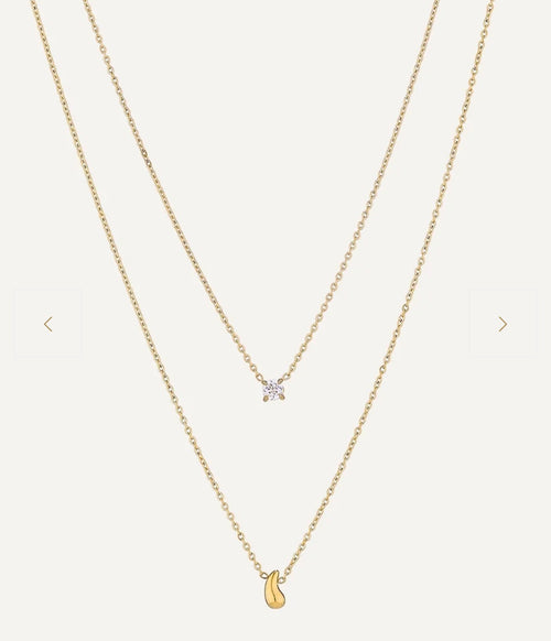 Dainty layered gold necklace
