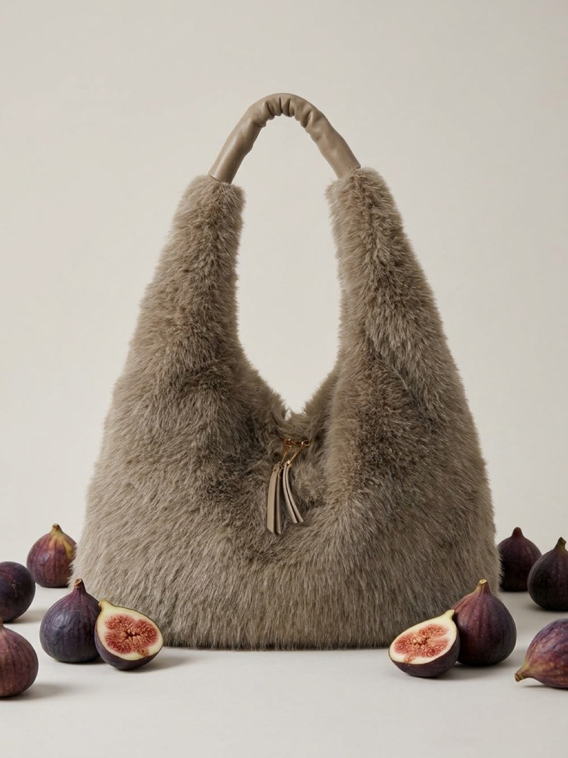 Faux fur hobo bag